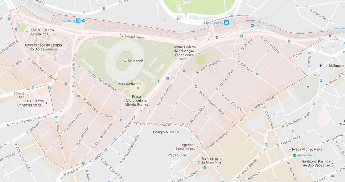 Peta dari bairro Maracanã