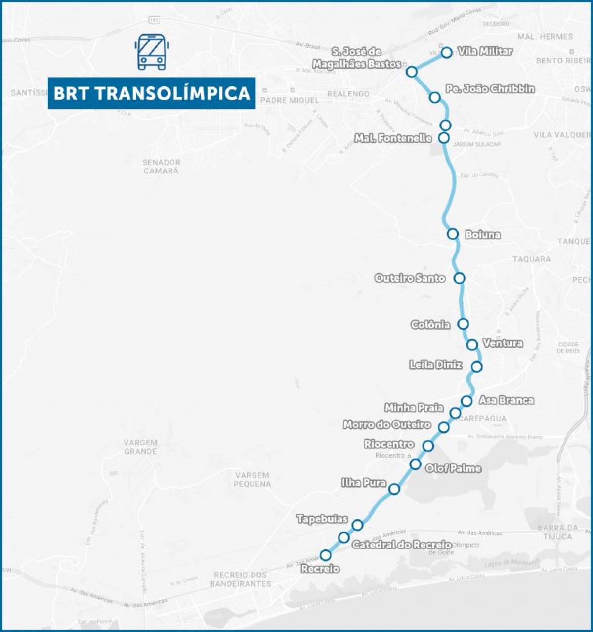 Peta BRT TransOlimpica