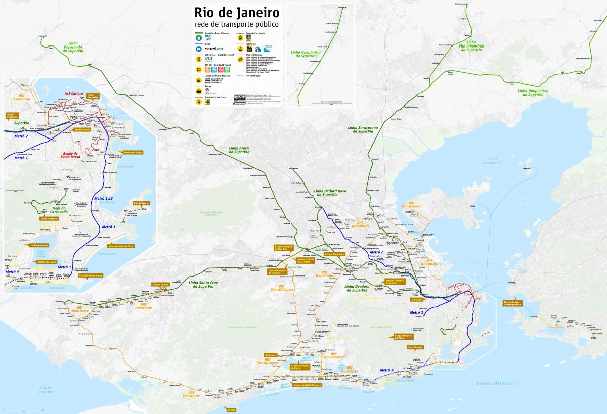 Peta dari Rio de Janeiro transportasi