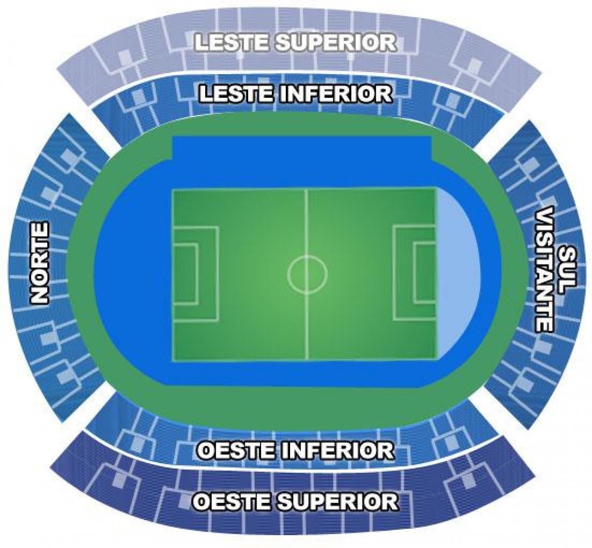 Peta dari stadion Engenhão secteurs
