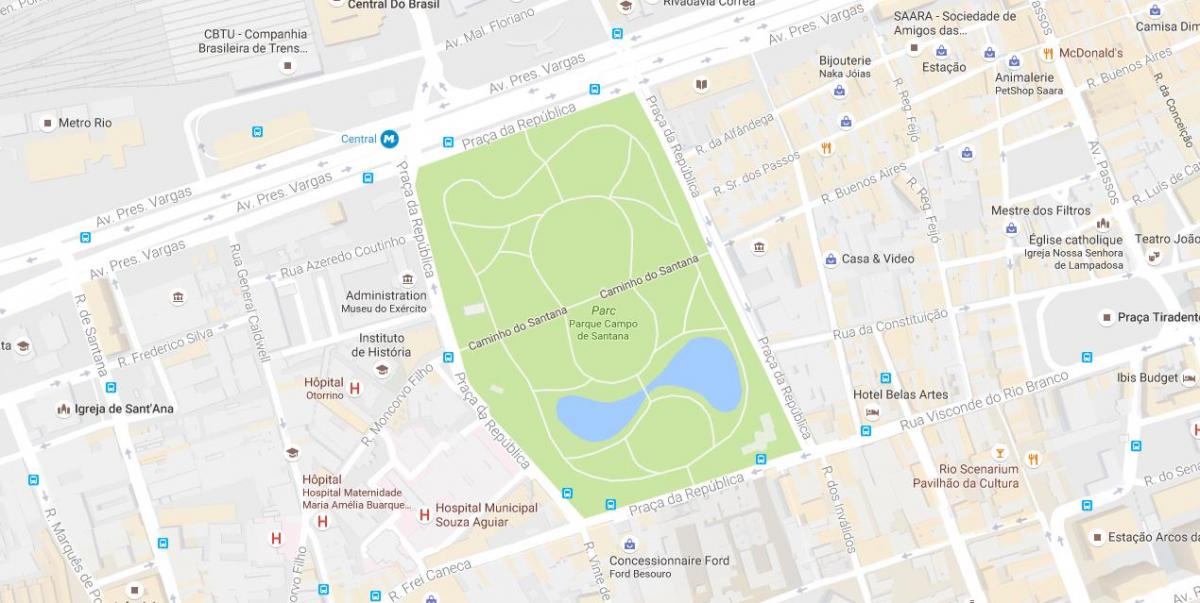 Peta dari Campo de Santana park