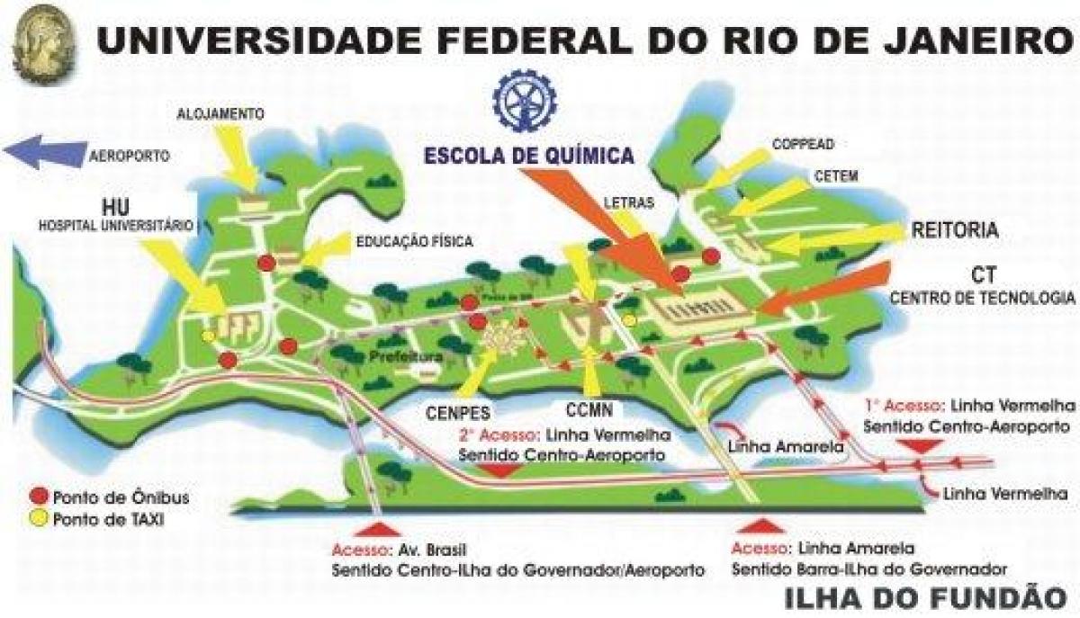 Peta dari Federal university of Rio de Janeiro