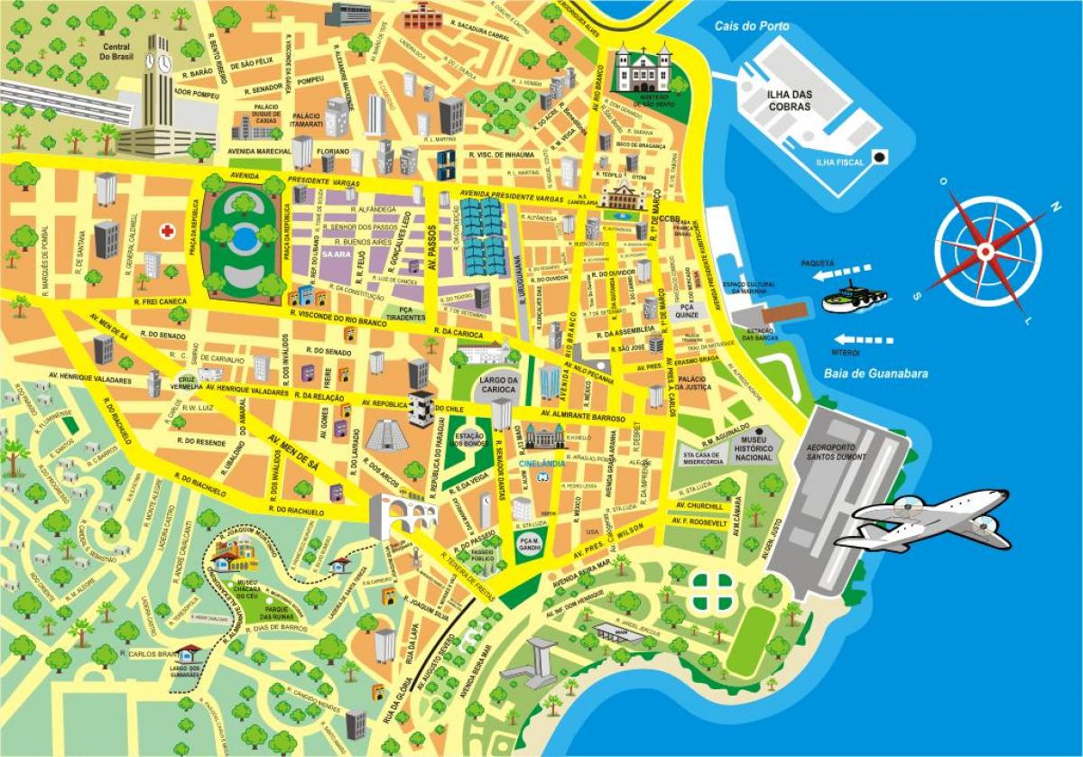 Peta objek wisata Rio de Janeiro
