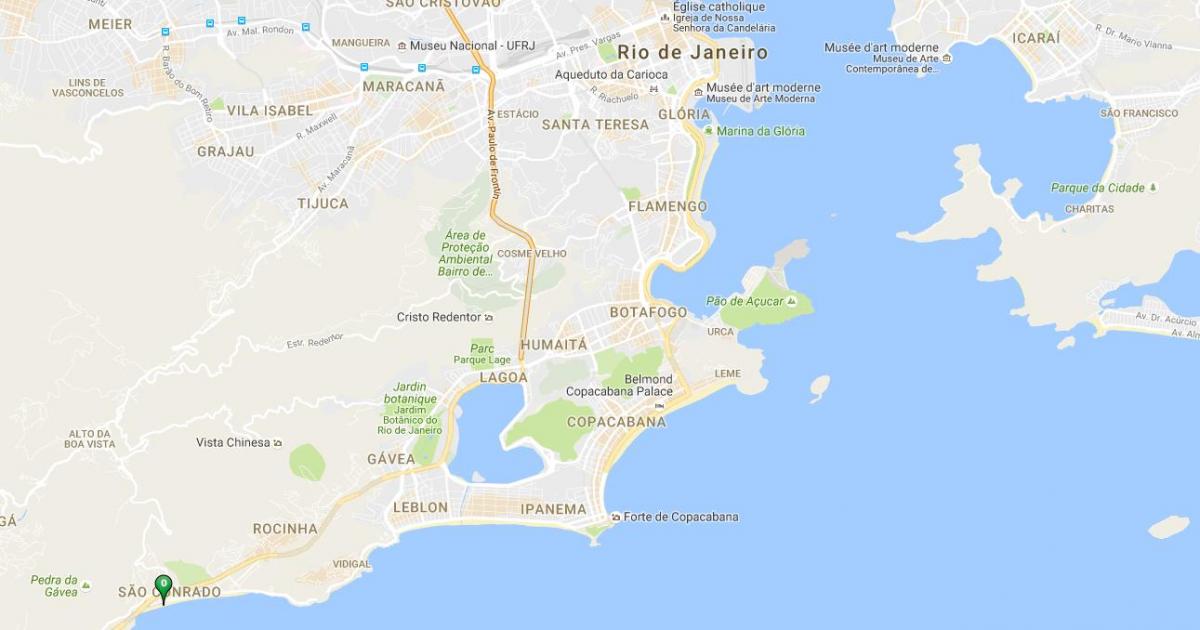 Peta pantai Sao Conrado