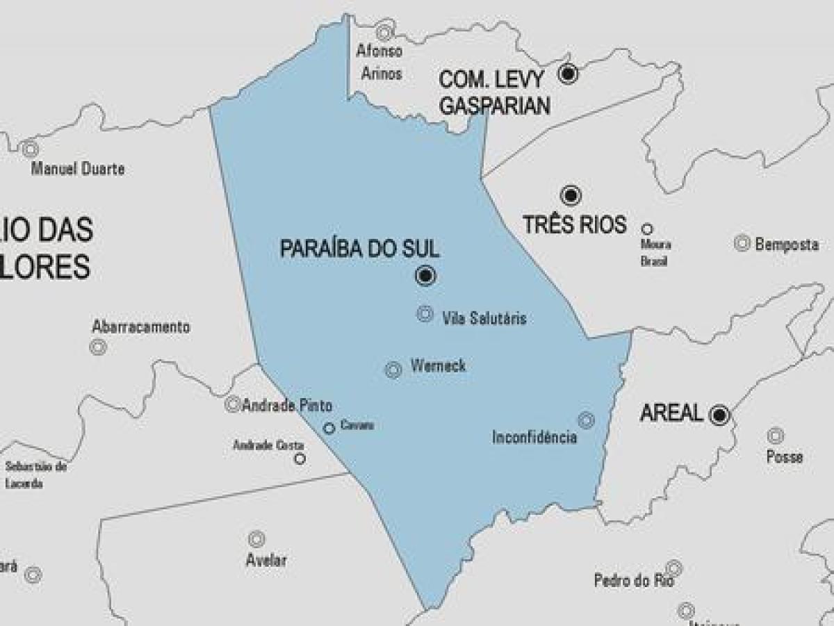 Peta dari Paraíba do Sul kota