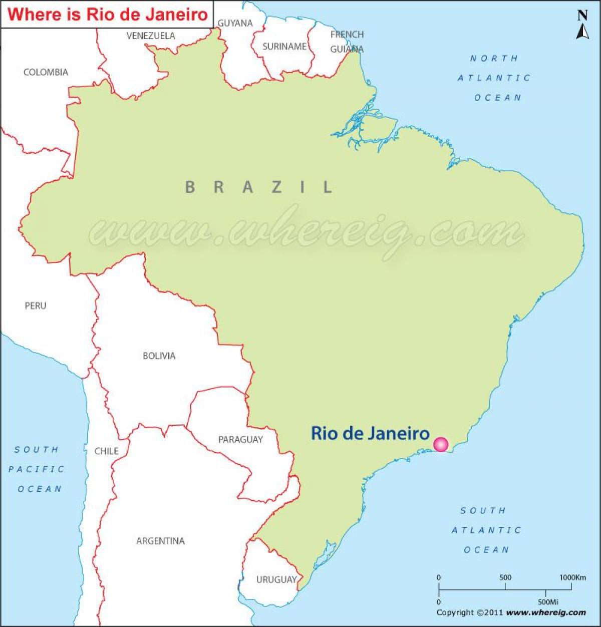 Peta dari Rio de Janeiro di Brasil