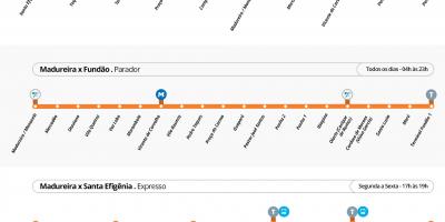 Peta BRT TransCarioca - Stasiun