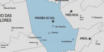 Peta dari Paraíba do Sul kota