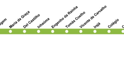 Peta dari Rio de Janeiro metro Line 2 (hijau)