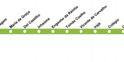 Peta dari Rio de Janeiro metro Line 2 (hijau)
