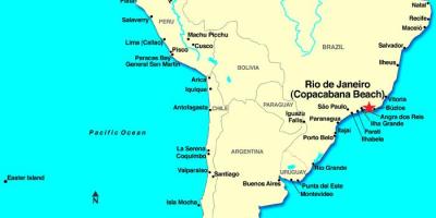 Peta dari Rio de Janeiro dalam Amerika Selatan