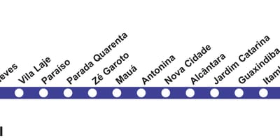 Peta dari Rio de Janeiro metro - Line 3 (biru)