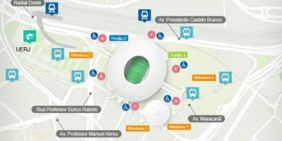 Peta dari stadion Maracana accès