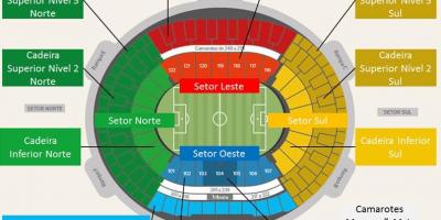 Peta dari stadion Maracana secteurs